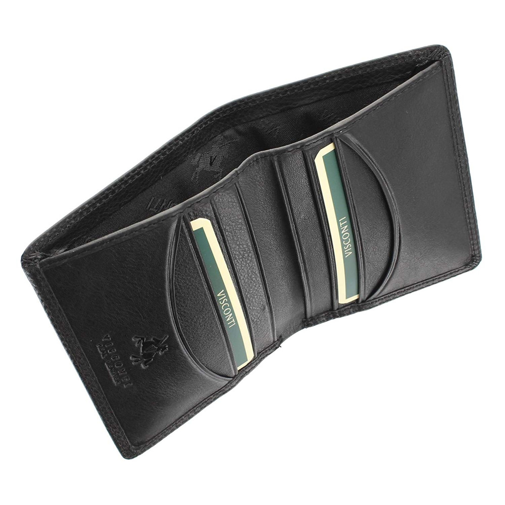 Компактный мужской кожаный кошелек Visconti HT6 Harley (black)