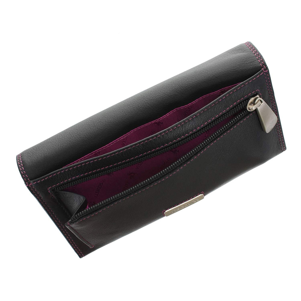 Женский кожаный кошелек Visconti R11 Paloma (Black-Purple)