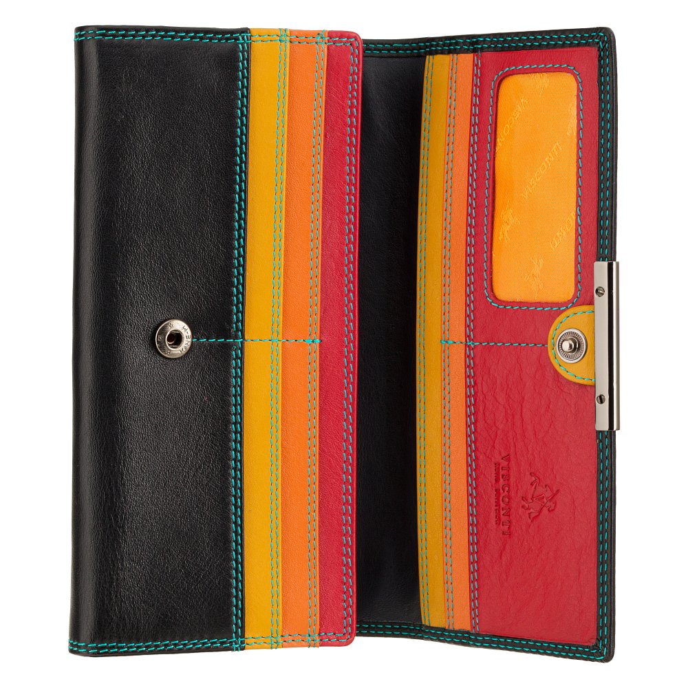 Женский кожаный кошелек Visconti R11 с RFID Paloma (Black/Rhumba)