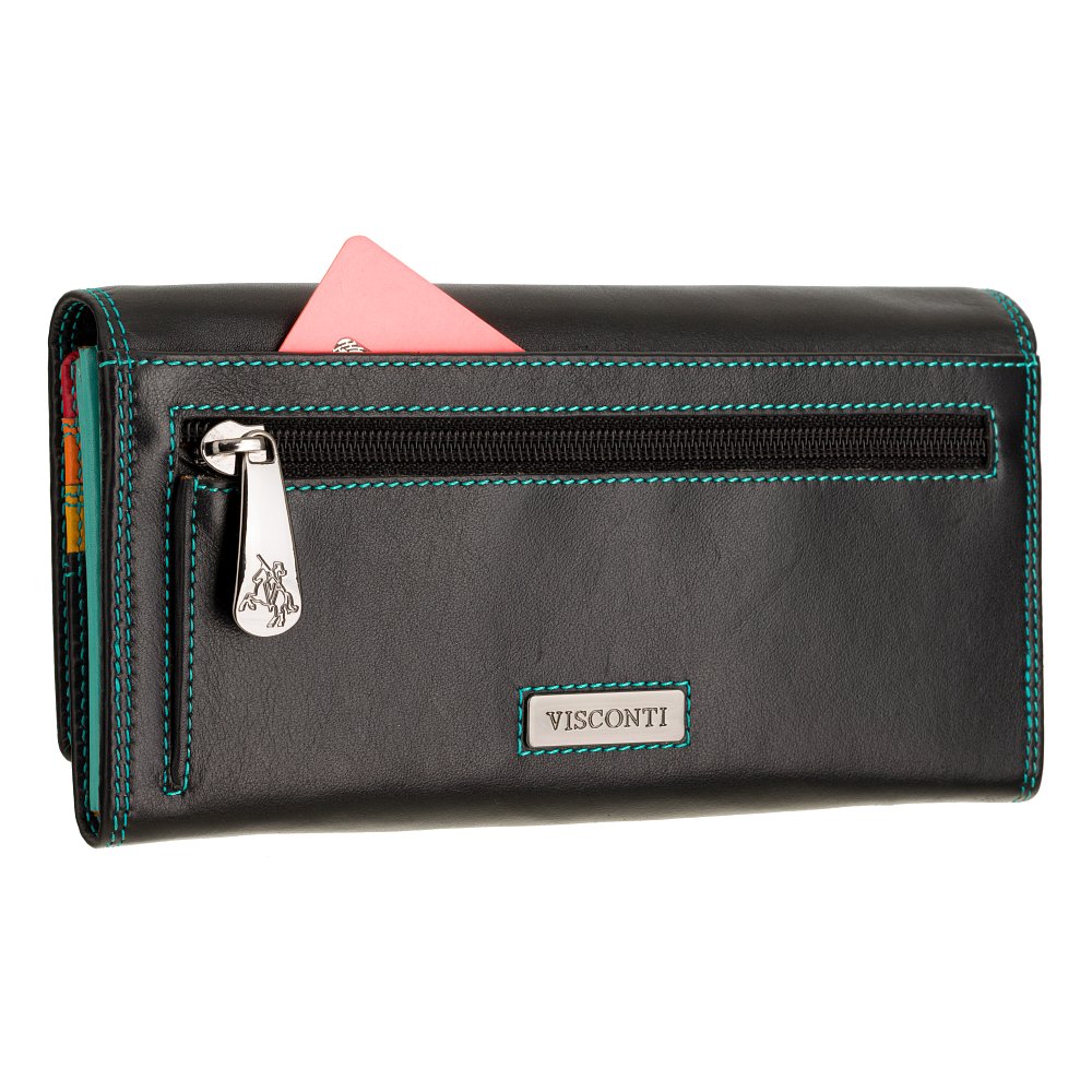 Женский кожаный кошелек Visconti R11 с RFID Paloma (Black/Rhumba)