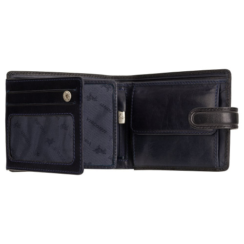 Мужской кошелек Visconti TR35 с защитой RFID Atlantis (Black-Blue)