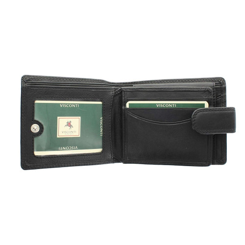 Мужской кожаный кошелек с RFID Vіsconti HT10 Knightsbrige (Black)
