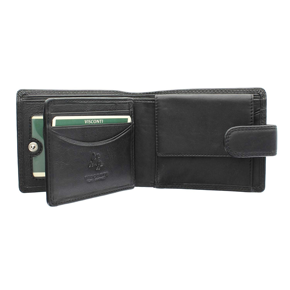 Мужской кожаный кошелек с RFID Vіsconti HT10 Knightsbrige (Black)