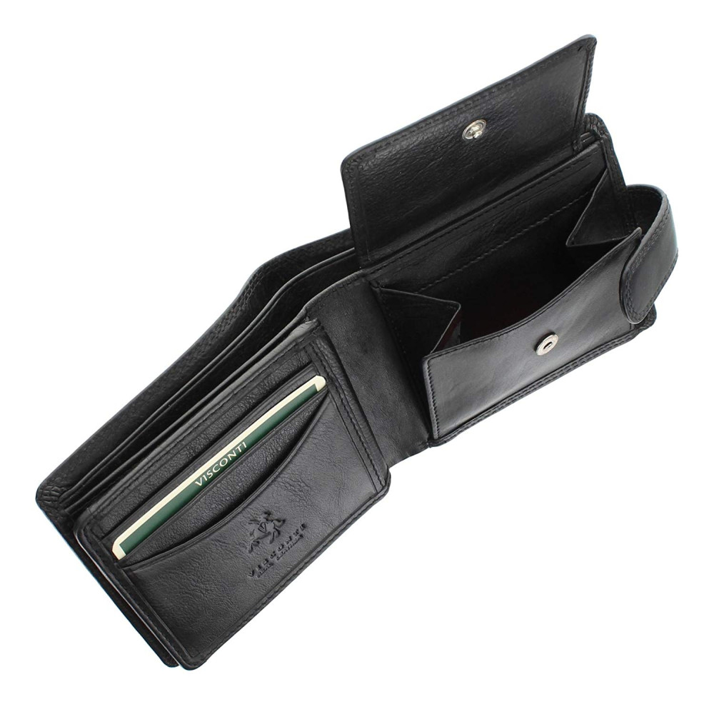 Мужской кожаный кошелек с RFID Vіsconti HT10 Knightsbrige (Black)