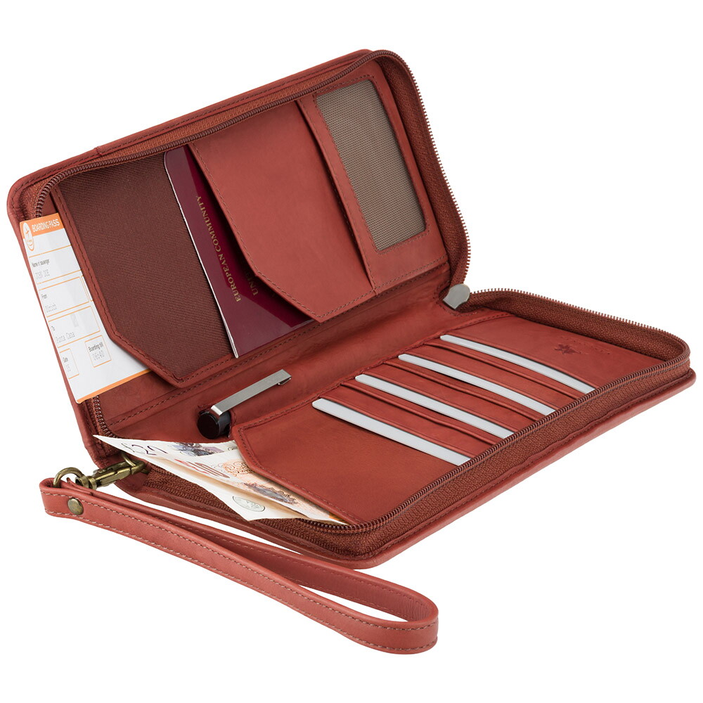 Коричневый кошелек для путешествий (тревелер) Visconti 1157 Polo (Brown)