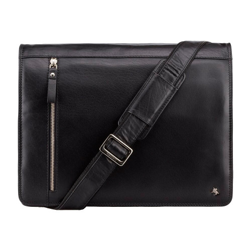 Шкіряна сумка-месенджер Visconti ML23 Carter (Black)