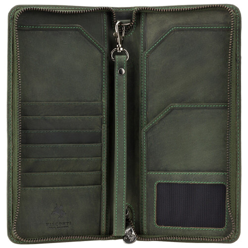 Чоловічий клатч (тревелер) Visconti 728 Wing з RFID (Oil Green)