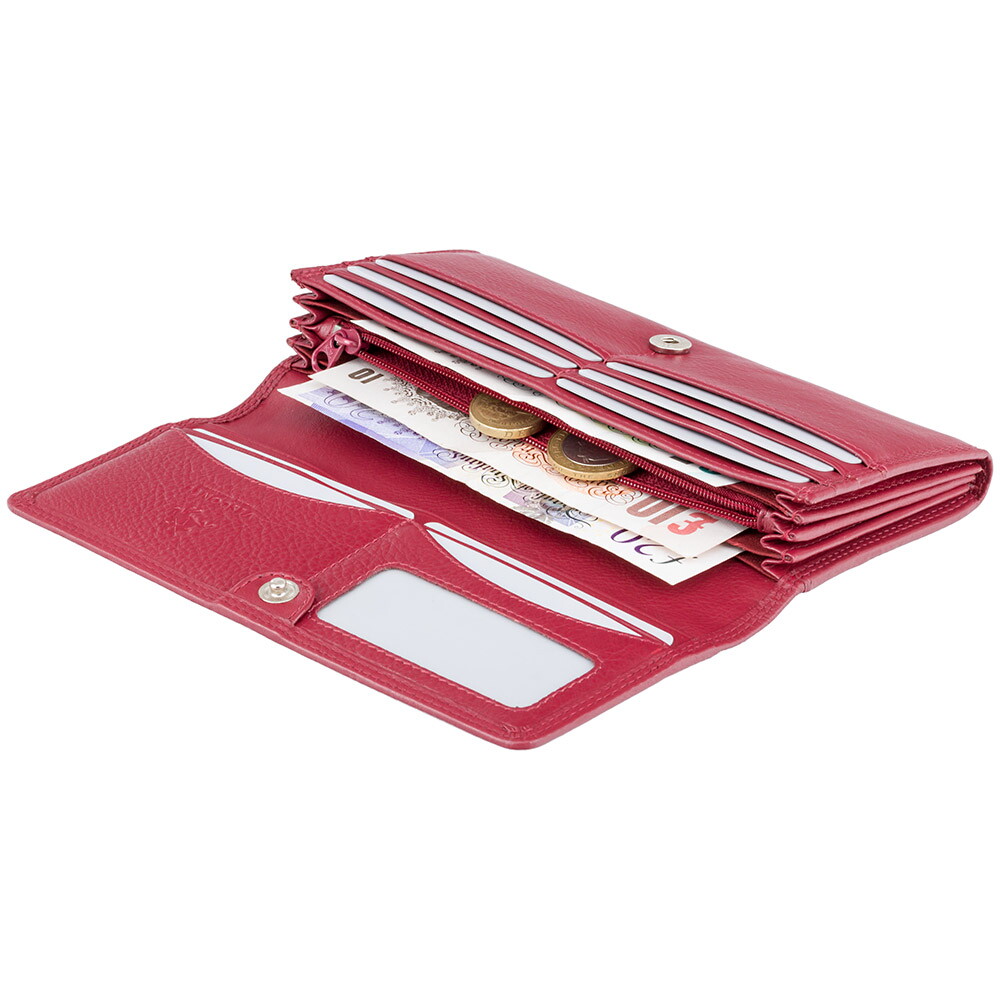 Женский кожаный кошелек Visconti HT35 Buckingham (Red)