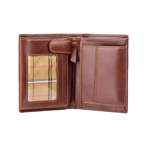 Мужской кошелек с монетницей Visconti MZ3 с RFID Milan (Brown)