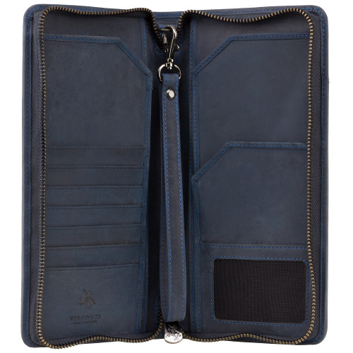 Чоловічий клатч (тревелер) Visconti 728 з RFID Wing (Oil Blue)
