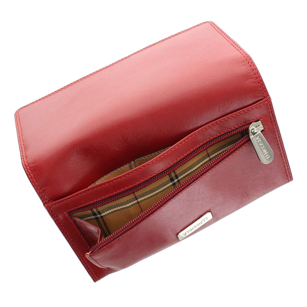 Женский кожаный кошелек Visconti MZ10 - Florence (red)