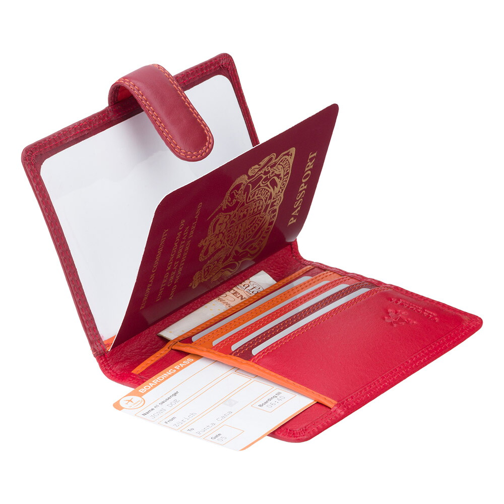 Кожаная обложка для паспорта Visconti RB75 - Sumba (red multi) 