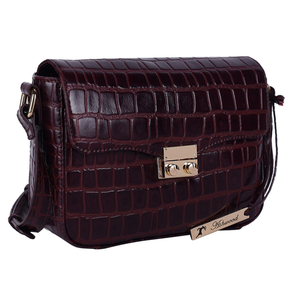 Женская кожаная сумка Ashwood C50 Bordo (Бордовый)