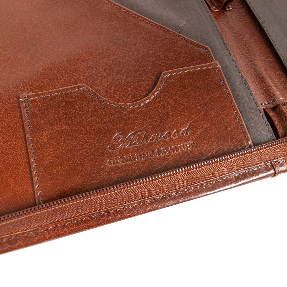 Папка Ashwood A4 ZIP CHESTNUT