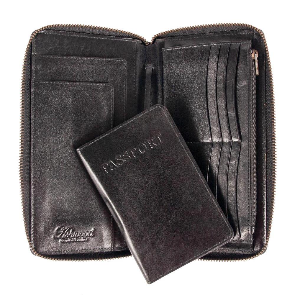 Портмоне дорожное Ashwood TW01 Black (Черный)