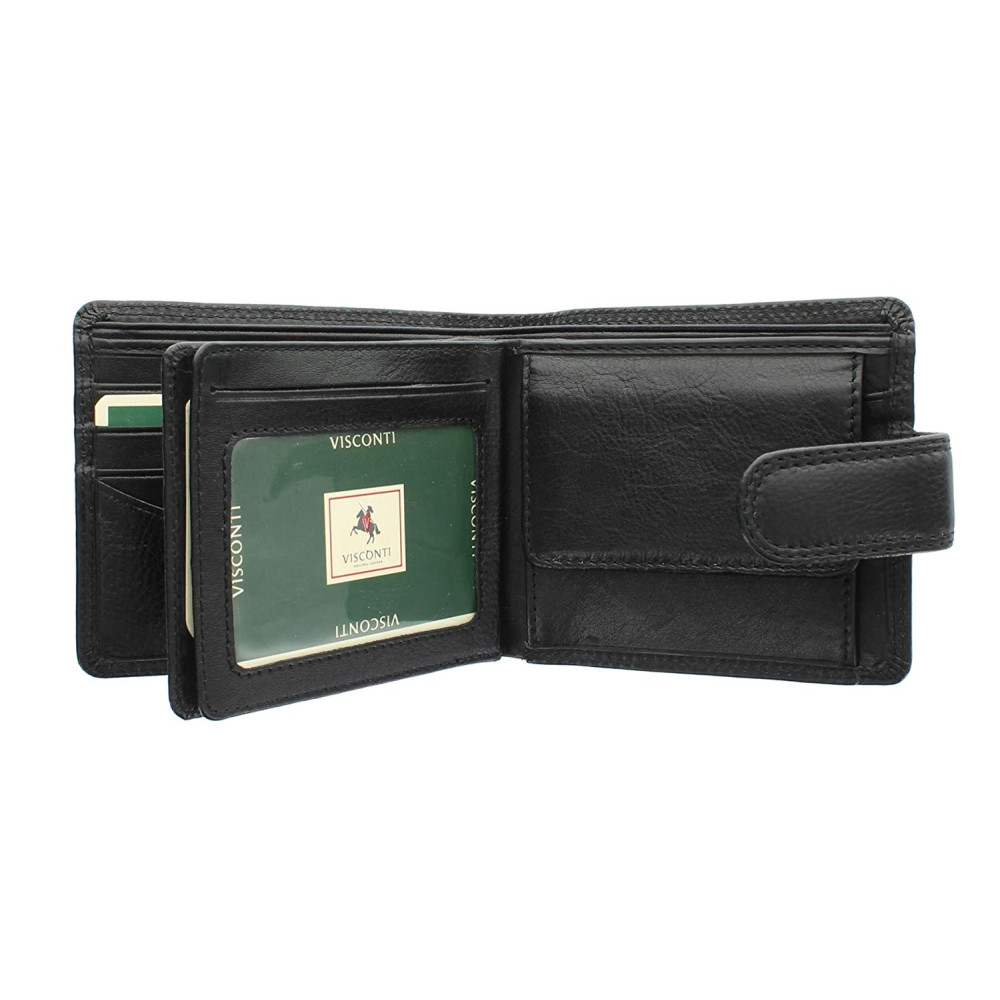 Мужской кошелек Visconti HT13 с защитой RFID - Strand (Black) 