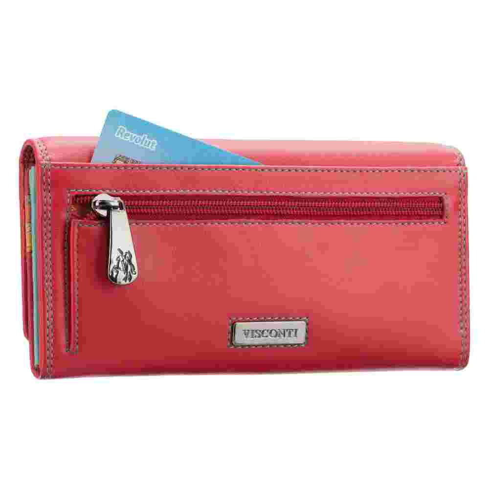 Женский кожаный кошелек Visconti R11 с RFID Paloma (Red/Rhumba) 