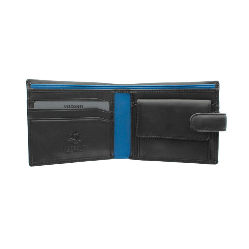 Мужской кошелек Visconti PM100 Vincent (Black/Cobalt) 