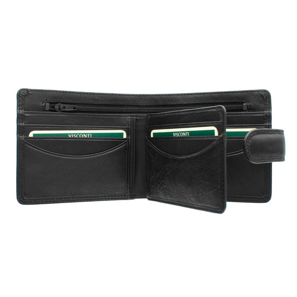 Мужской кожаный кошелек Visconti HT9 с RFID Sloan (Black)