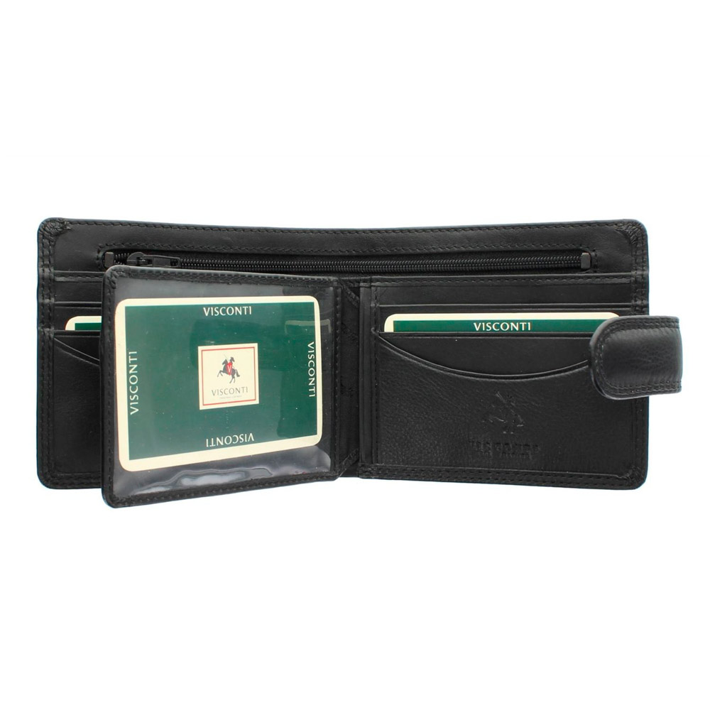 Мужской кожаный кошелек Visconti HT9 с RFID Sloan (Black)
