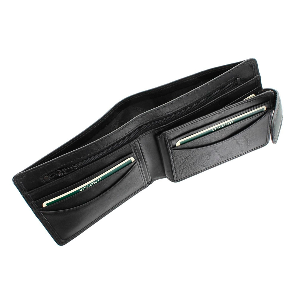 Мужской кожаный кошелек Visconti HT9 с RFID Sloan (Black)