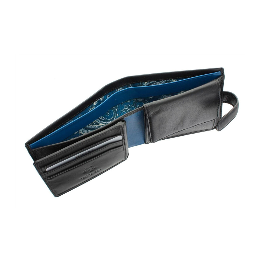 Мужской кошелек Visconti PM102 - Leonardo (black/cobalt) 