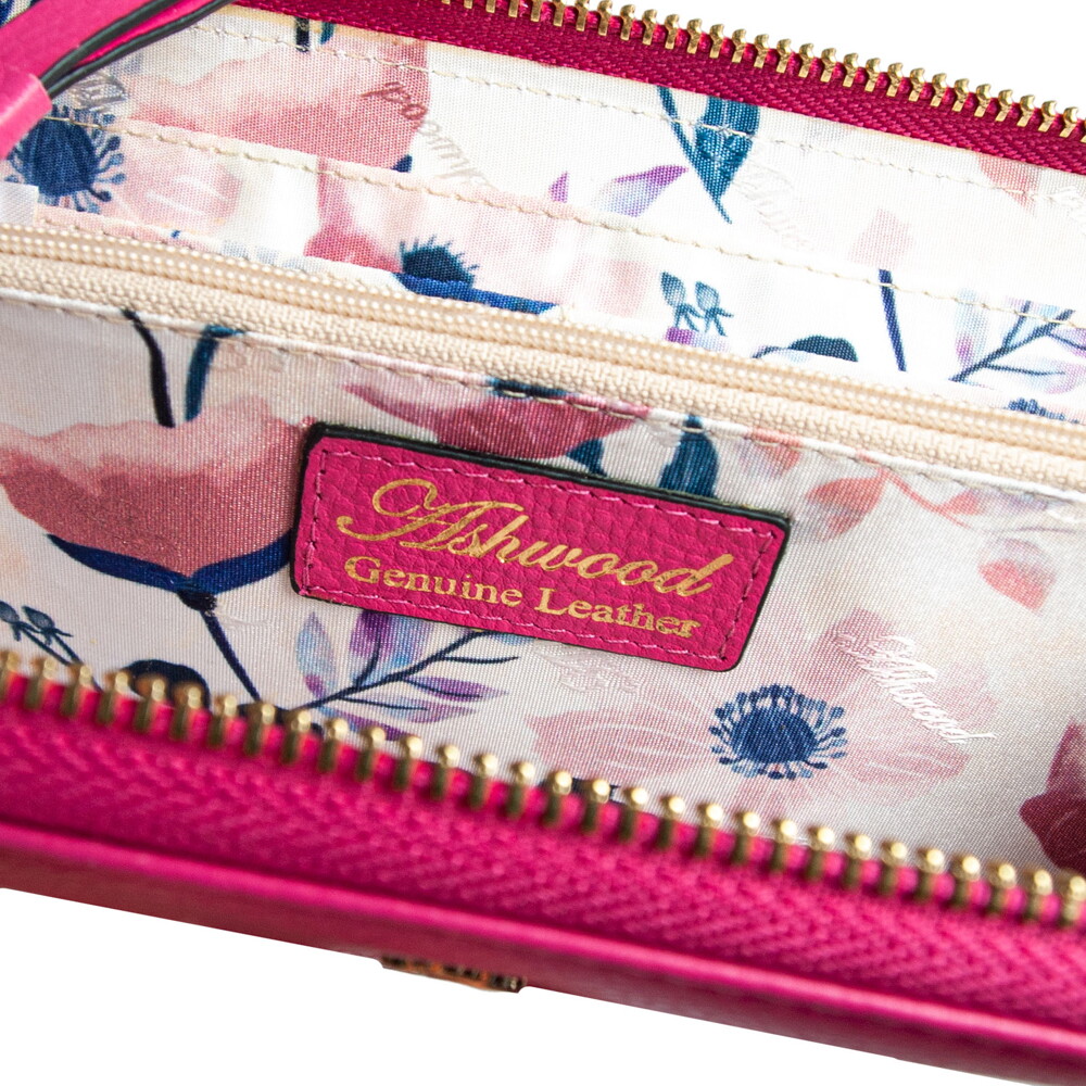 Женский кожаный кошелек Ashwood J51 RASPBERRY-SORBET (Ягодный)