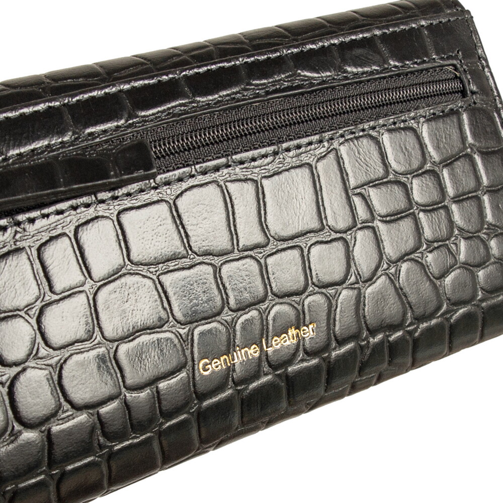 Женский кожаный кошелек Ashwood C05 BLACK (Черный)