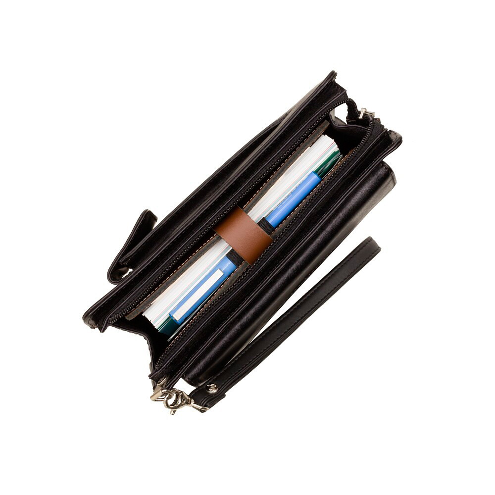 Мужская кожаная барсетка Visconti 02617 Ted (Black)