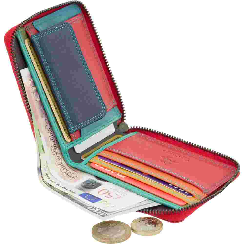 Женский кожаный кошелек на молнии Visconti SP29 Picasso (Red Hawaii)