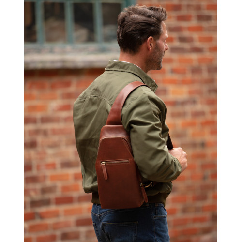 Cумка нагрудна Ashwood K43 Chestnut (Каштановий)