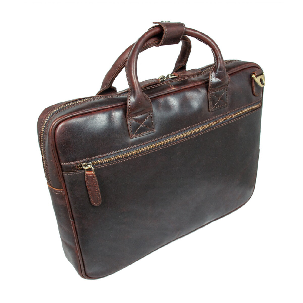 Сумка мужская для ноутбука Ashwood K46 Brown (Коричневый)