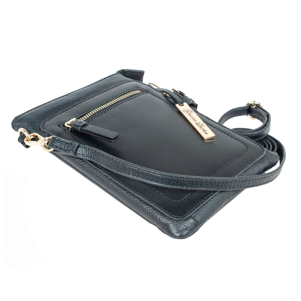 Кожаная сумка для смартфона AZ71 Black (Черный)
