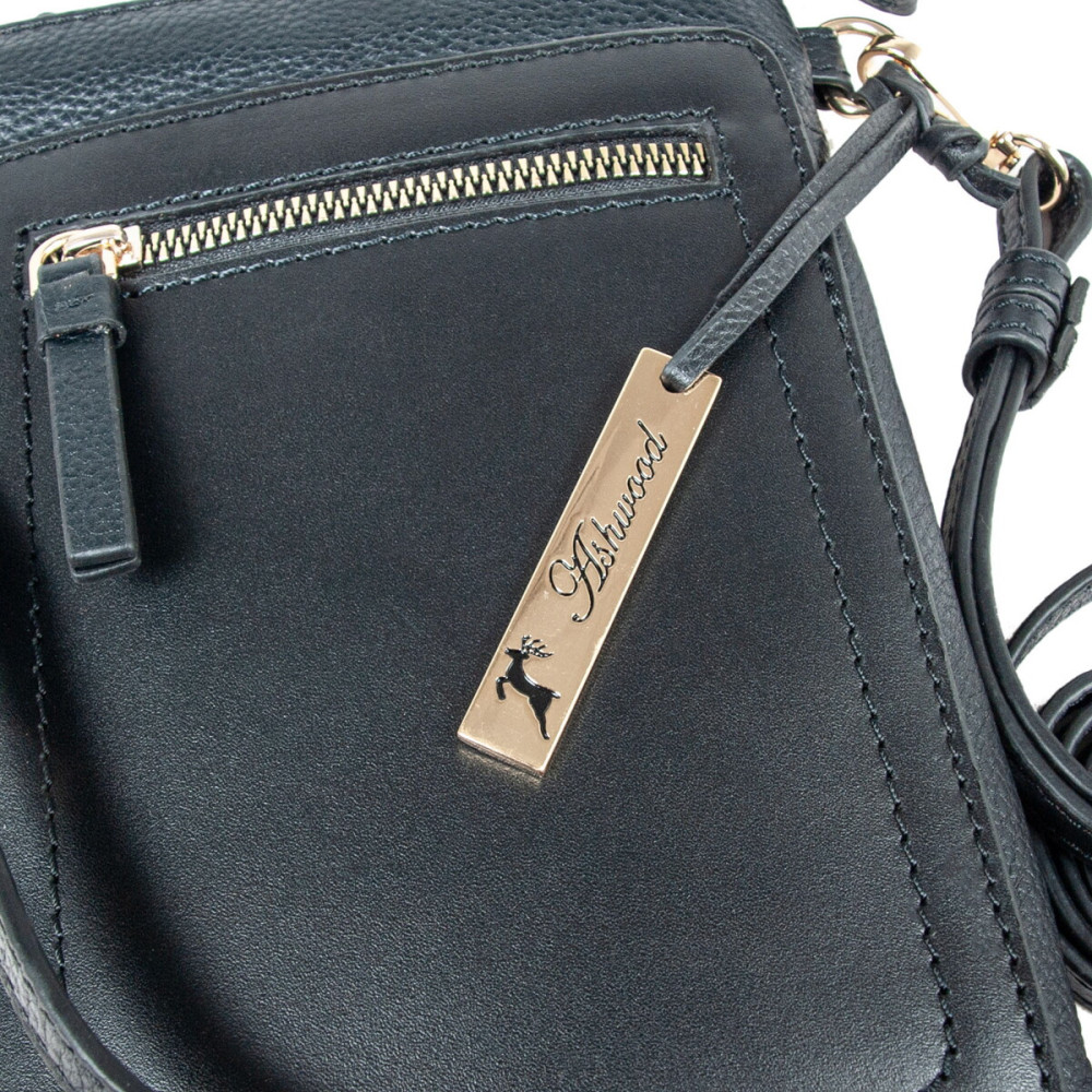 Кожаная сумка для смартфона AZ71 Black (Черный)