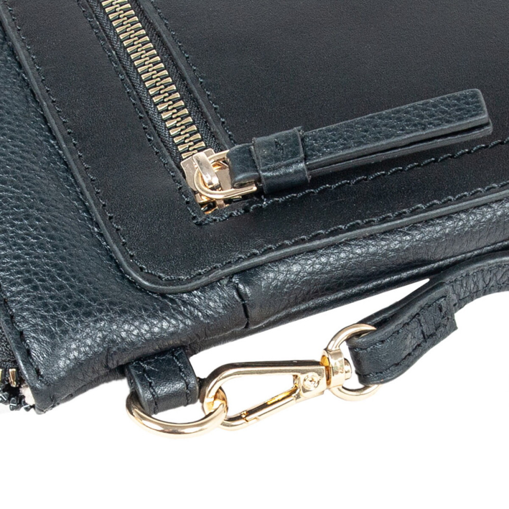 Кожаная сумка для смартфона AZ71 Black (Черный)