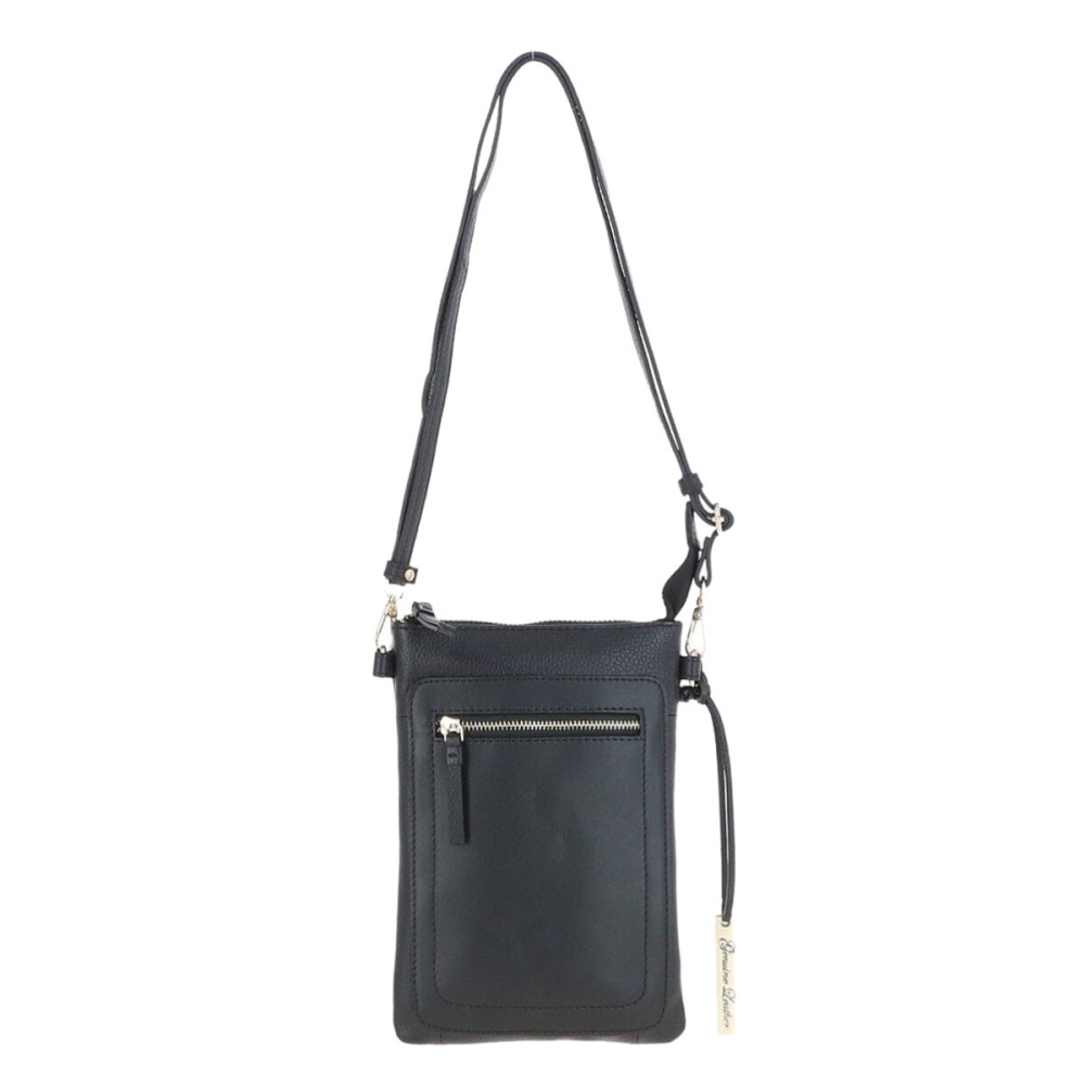 Кожаная сумка для смартфона AZ71 Black (Черный)