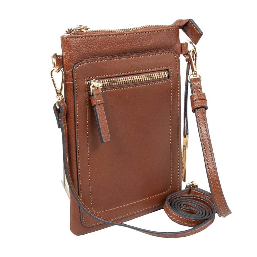 Кожаная сумка для смартфона AZ71 Tan (Рыжий)