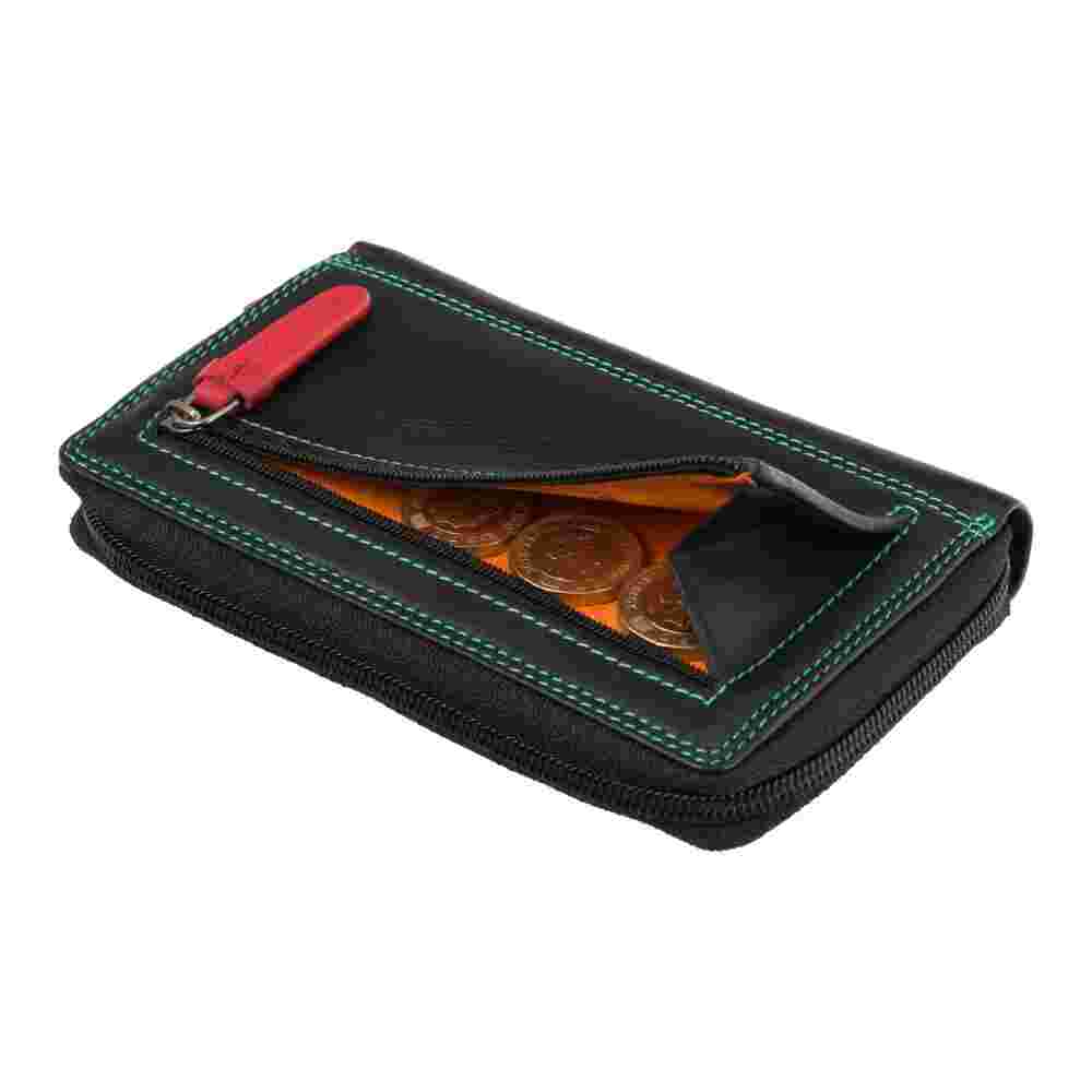 Женский кожаный кошелек Visconti RB98 Aruba (Black/Rhumba) 