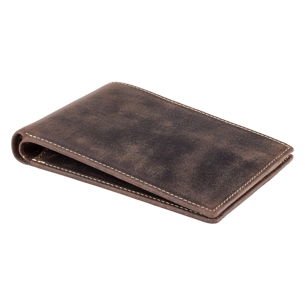 Мужской кожаный кошелек для путешествий Visconti 726 - Jet (oil brown) 