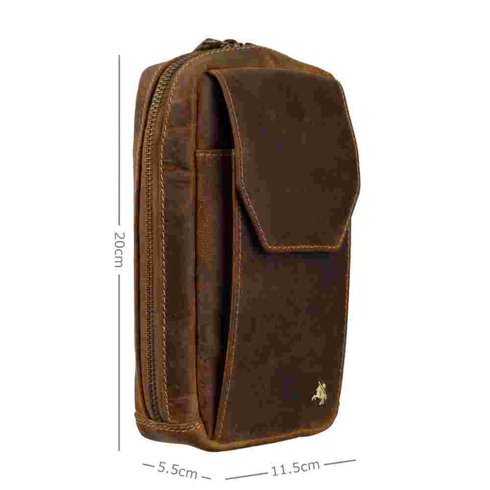 Мужская кожаная сумка на пояс Visconti S45 Alex (Oil Tan) 