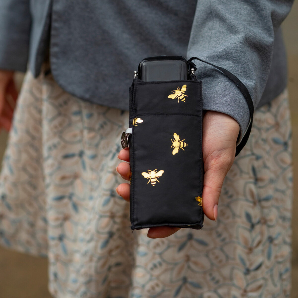 Женский мини зонт Fulton L501 Tiny-2 Golden Bees (Золотые пчелы)