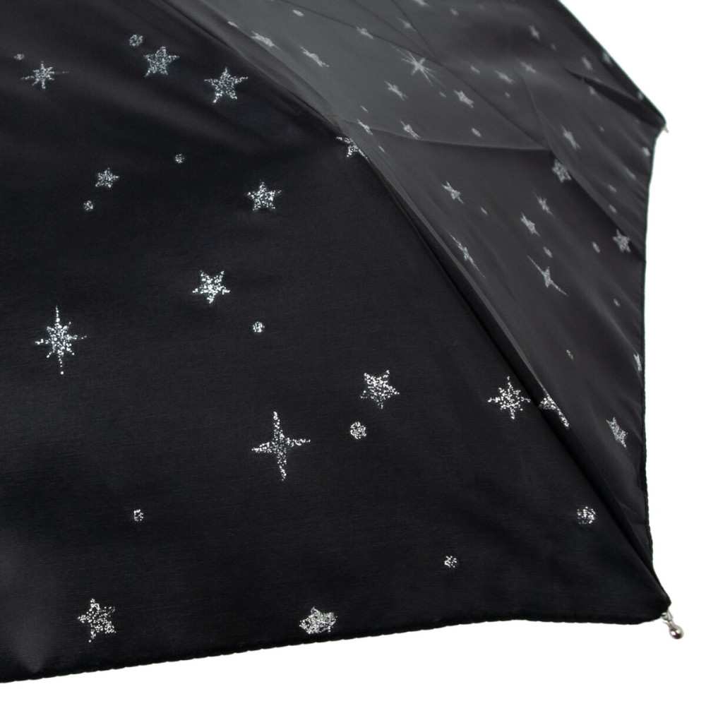 Женский мини зонт Fulton L501 Tiny-2 Glitter Stars Black (Блеск звезд)
