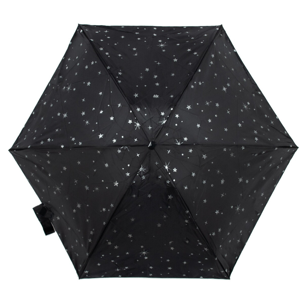 Женский мини зонт Fulton L501 Tiny-2 Glitter Stars Black (Блеск звезд)