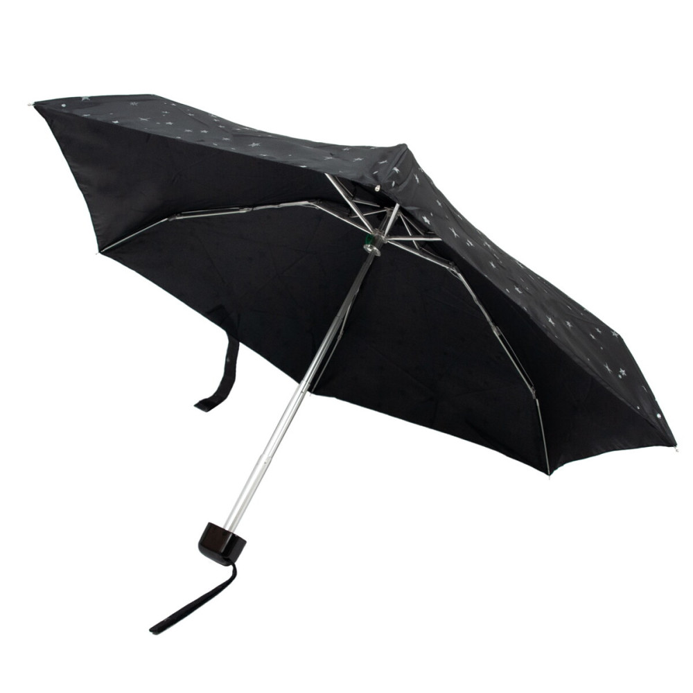 Женский мини зонт Fulton L501 Tiny-2 Glitter Stars Black (Блеск звезд)