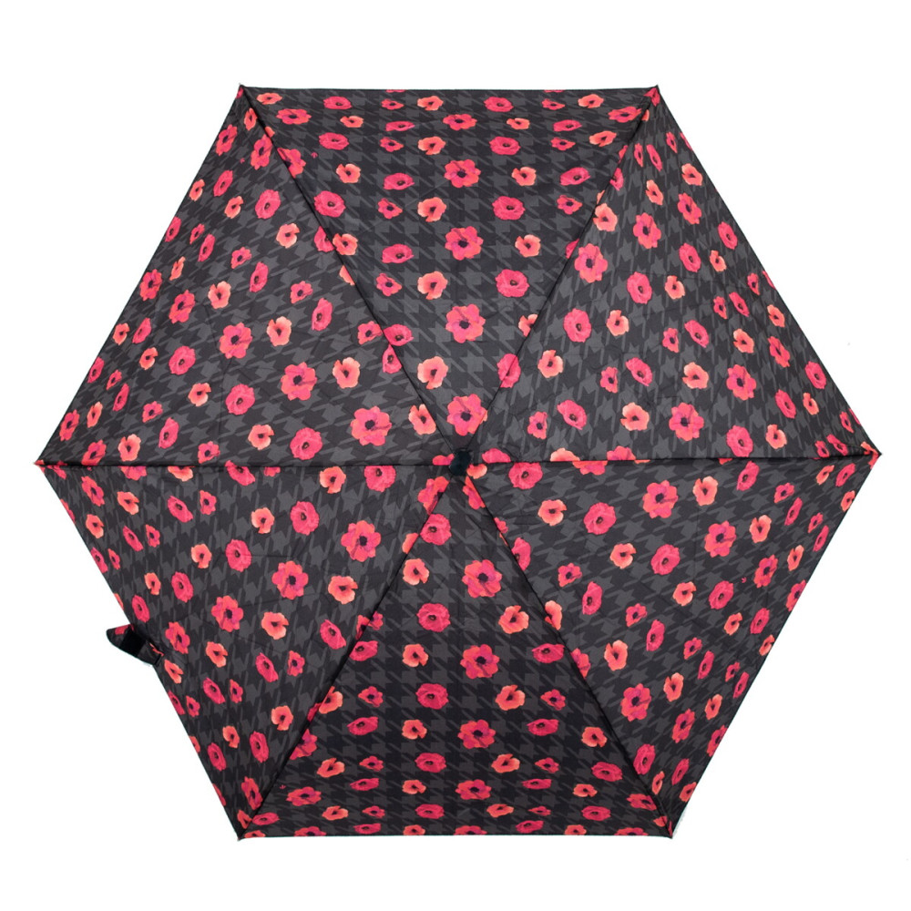 Женский мини зонт Fulton L501 Tiny-2 Houndstooth Poppy (Маки)