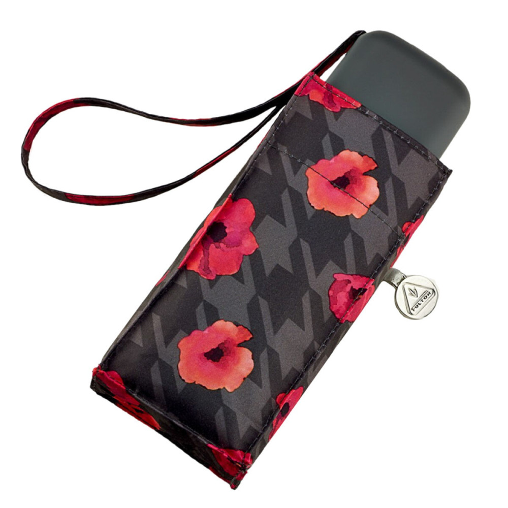 Женский мини зонт Fulton L501 Tiny-2 Houndstooth Poppy (Маки)
