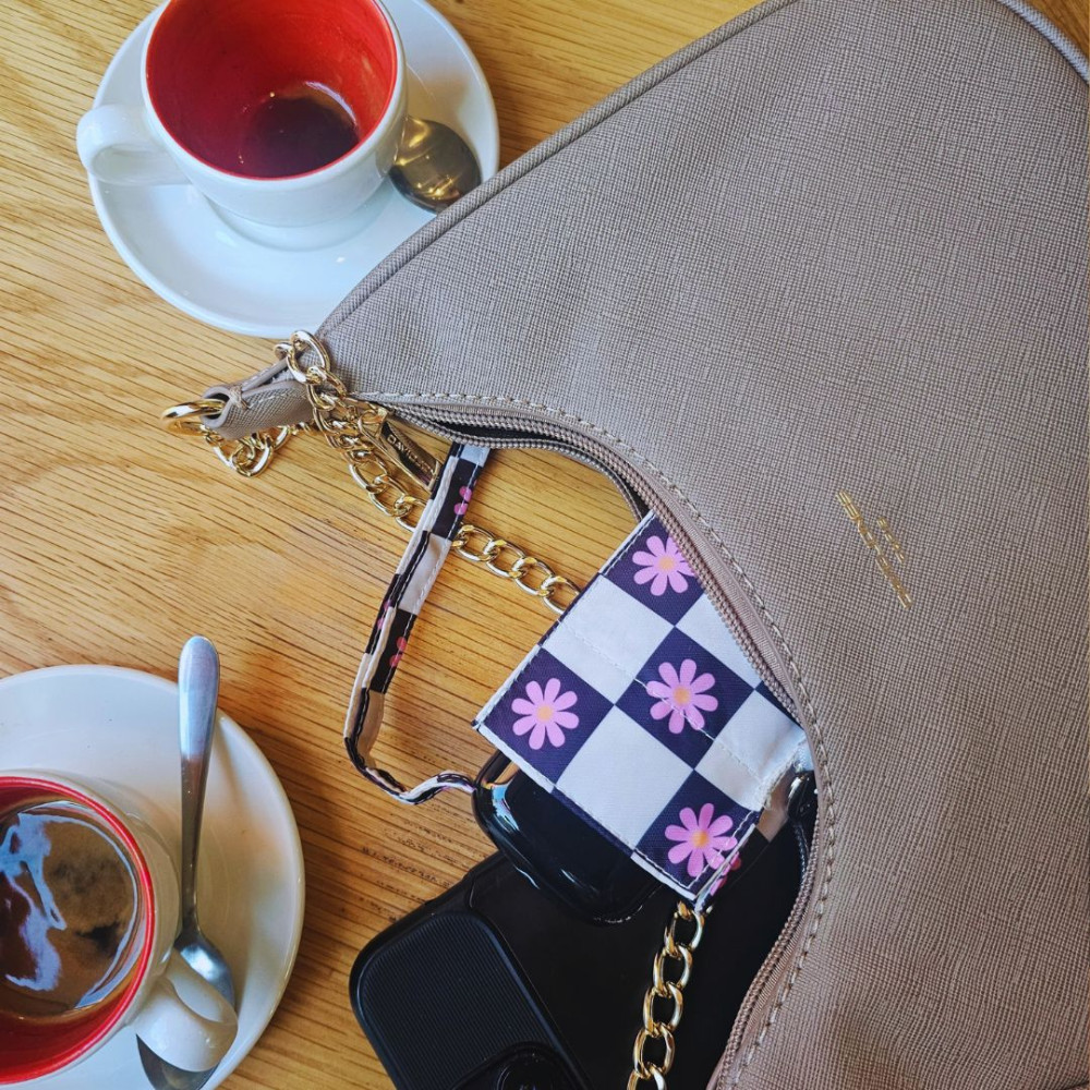 Женский мини зонт Fulton L501 Tiny-2 Flower Check (Цветочная клетка)