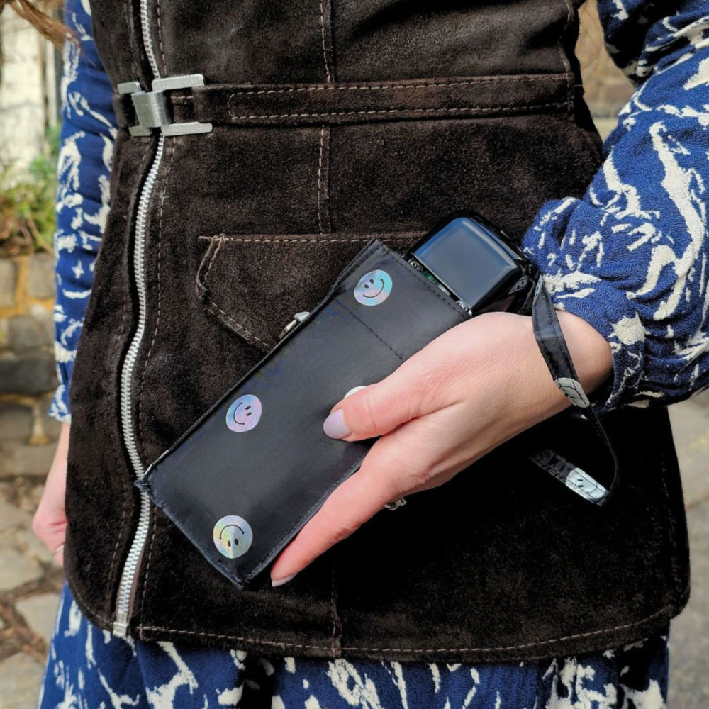 Женский мини зонт Fulton L501 Tiny-2 Smiley Spot (Смайлики)