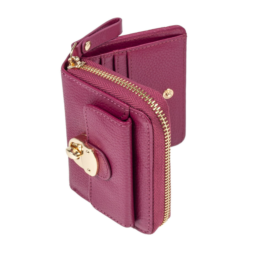 Женский кожаный кошелек Ashwood Y50 Rasberry (Малиновый)