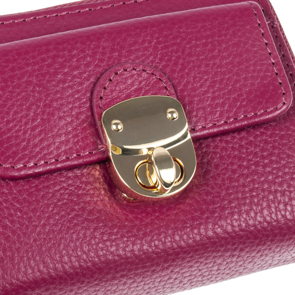 Женский кожаный кошелек Ashwood Y50 Rasberry (Малиновый)
